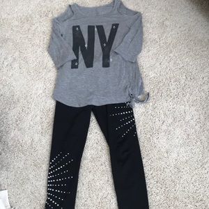 Justice cold shoulder top and leggings